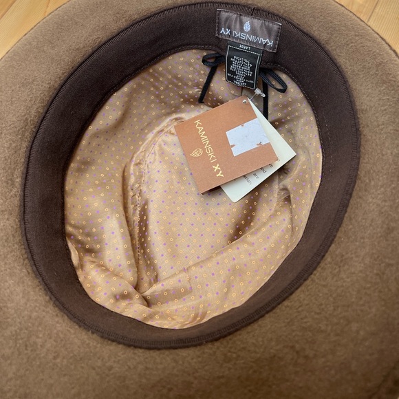 NWT Helen Kaminski Enzo Clove/Brandy Brown Felt Fur Fedora Hat - Picture 4 of 16